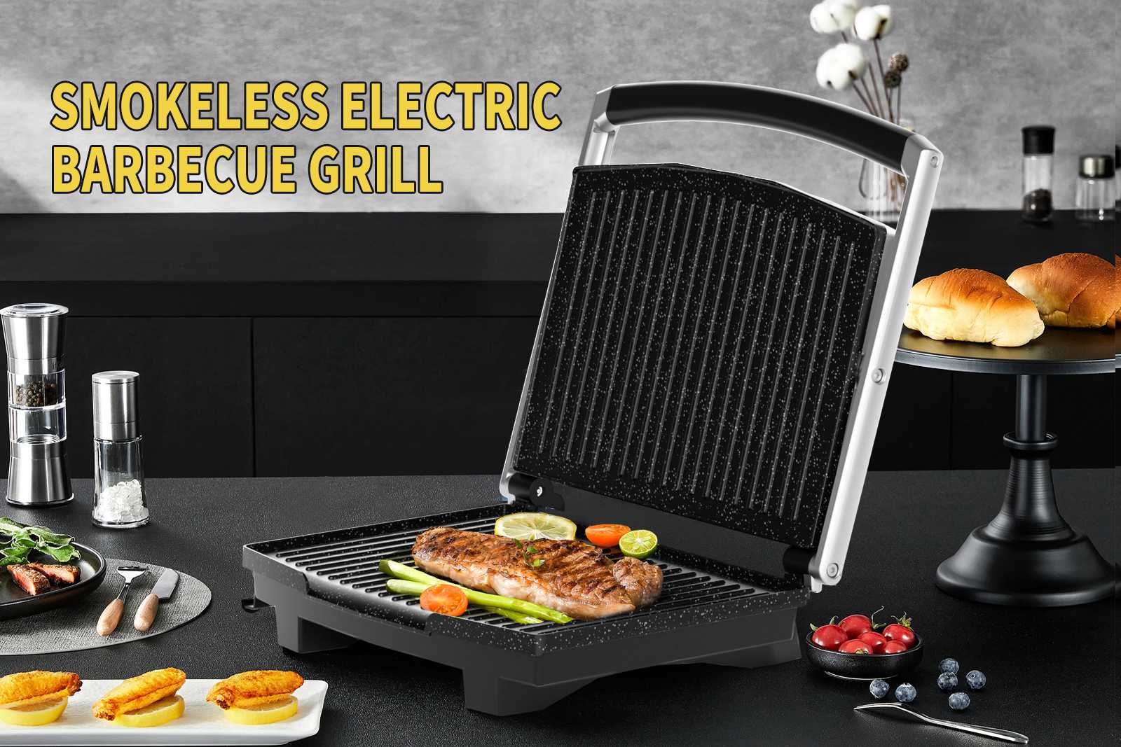 smokeless electric barbecue grill